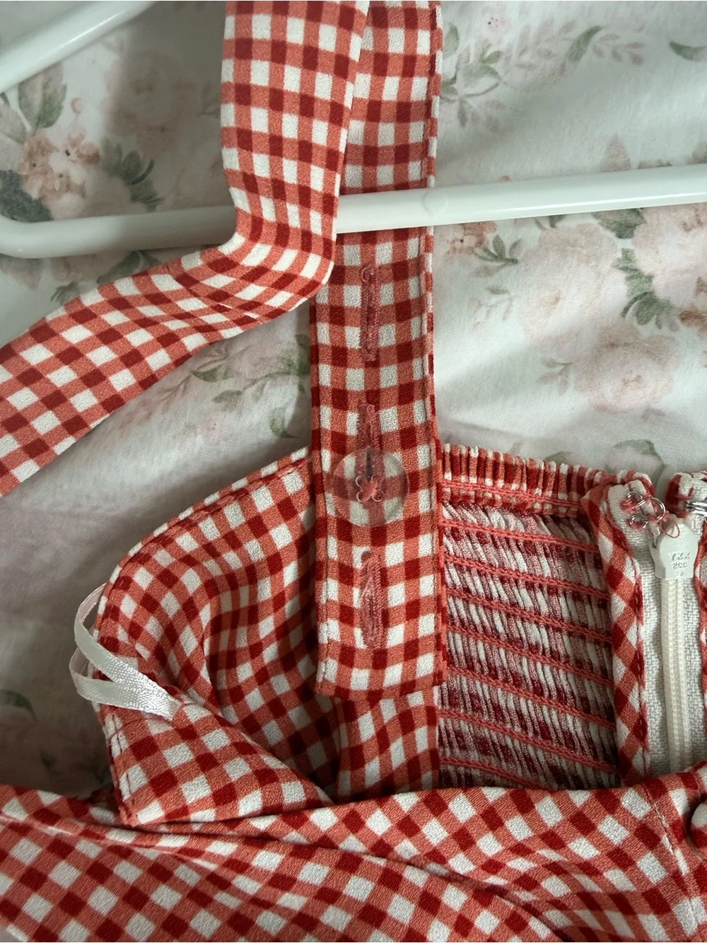Reformation Red Gingham Mini Dress - Picture 3 of 4
